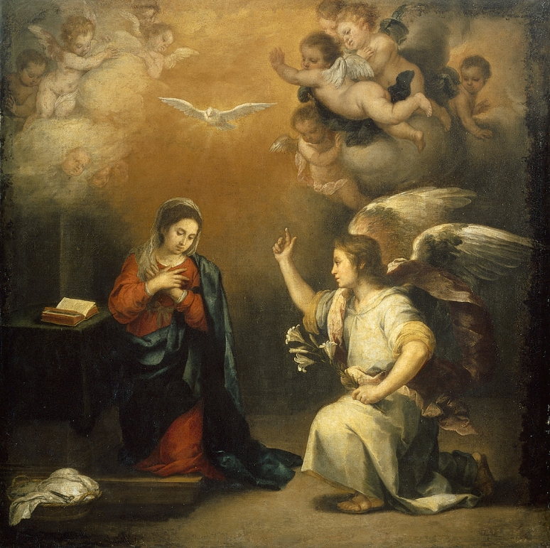 A depiction of the Annunciation by the 17th Century Spanish artist Bartolomé Esteban Murillo. (Wikimedia Commons image)
